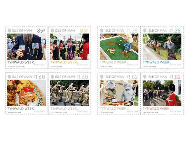 Set of eight stamps featuring images by Martin Parr