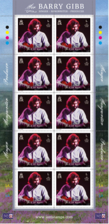 Sir Barry Gibb -  Large Letter Postage Sheet (10 stamps)